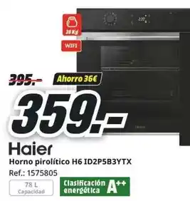 MediaMarkt Haier - horno pirolitico h6 idc2p5b3ytx oferta