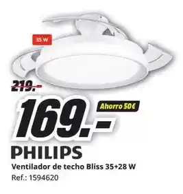 MediaMarkt Philips - ventilador de techo bliss 35+28 w oferta