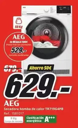 MediaMarkt Aeg - secadora bomba de calor tr719g4pb oferta