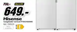 MediaMarkt Hisense - congelador vertical ft3k3105ewe oferta