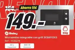 MediaMarkt Balay - microondas integrable con grill oferta