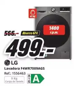 MediaMarkt Lg - lavadora f4wr7009ags oferta