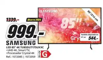 MediaMarkt Samsung - led 85 4k tu85du7175uxxc oferta