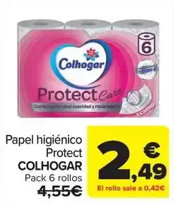Carrefour Market Colhogar - papel higienico protect oferta