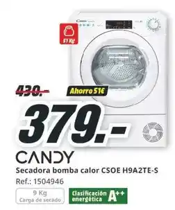 MediaMarkt 51 - secadora bomba calor csoe h9a2te-s oferta