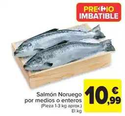 Carrefour Market Salmon noruego por medios o enteros oferta