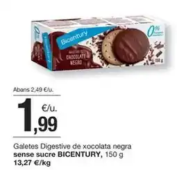BonpreuEsclat Bicentury - galetes digestive de xocolata negra sense sucre oferta