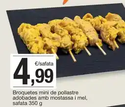 BonpreuEsclat Broquetes mini de pollastre adobades amb mostassa i mel, safata oferta