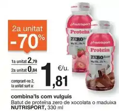 BonpreuEsclat Nutrisport - batut de proteina zero de xocolata o maduixa oferta