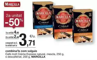 BonpreuEsclat Marcilla - café mol crema express natural, mescla, o descafeinat oferta