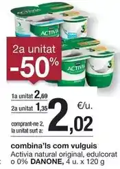 BonpreuEsclat Danone - activia natural original, edulcorat o 0% oferta