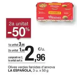 BonpreuEsclat La española - olives verdes farcides d'anxova oferta