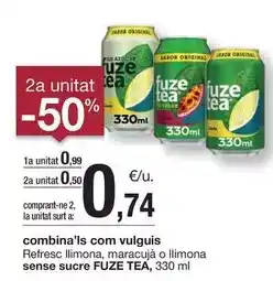 BonpreuEsclat Fuze tea - refresc llimona, maracuja o llimona sense sucre oferta