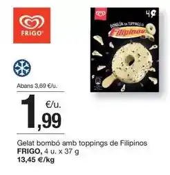 BonpreuEsclat Frigo - gelat bombo amb toppings de filipinos oferta