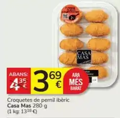 Consum Casa mas - croquetes de pernil iberic oferta