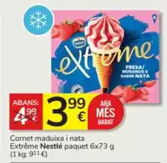 Consum Nestlé - cornet maduixa i nata extreme paquet 6x oferta