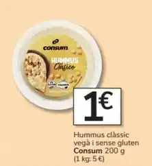 Consum Consum - hummus clàssic vega i sense gluten oferta