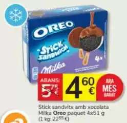 Consum Milka - stick sandvitx amb xocolata oferta