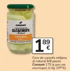 Consum Consum - cors de carxofa mitjana al natural 6/8 peces oferta