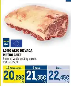 Makro Chef - lomo alto de vaca oferta