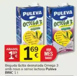 Consum Puleva - beguda lactia desnatada omega 3 amb nous o sense lactosa oferta