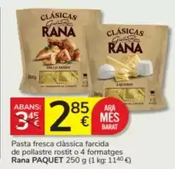 Consum Rana - pasta fresca clàssica farcida de pollastre rosti o 4 formatges oferta
