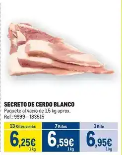 Makro Blanco - secreto de cerdo oferta