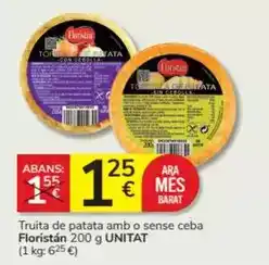 Consum Floristan - truita de patata amb o sense ceba oferta
