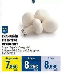 Makro Chef - champiñón pie entero oferta