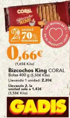 Gadis Coral - bizcochos king oferta