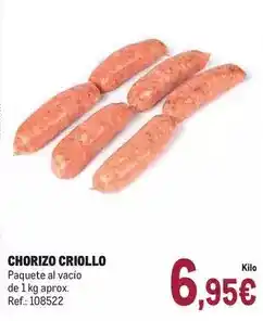 Makro Chorizo criollo oferta