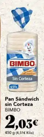 Gadis Bimbo - pan sandwich sin corteza oferta
