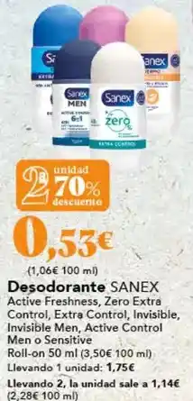 Gadis Sanex - desodorante oferta