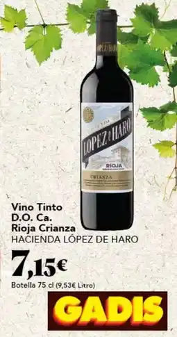 Gadis Lopez de haro - vino tinto d.o.ca. rioja crianza oferta