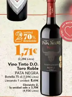 Gadis Pata negra - vino tinto d.o. toro roble oferta