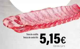 Cash Ifa Tiras de costilla fresca de cerdo kilo oferta