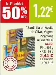 Masymas Albo - sardinilla en aceite de oliva, virgen, picantona o baja en sal oferta