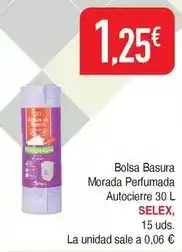 Masymas Selex - bolsa basura morada perfumada autocierre oferta