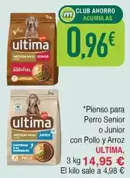 Masymas Última - pienso para perro senior o junior con pollo y arroz oferta