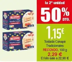 Masymas Recondo - tostada canape tradicionales oferta