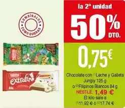 Masymas Nestlé - chocolate con leche y galleta jungly o filipinos bancos oferta