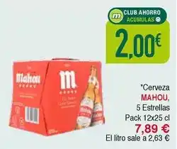 Masymas Mahou - cerveza 5 estrellas oferta