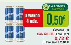 Masymas San miguel - cerveza 0.0 oferta