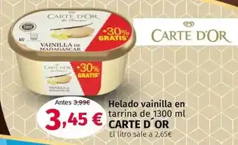 Maskom Supermercados Carte d'or - harina de vainilla en tarrina oferta