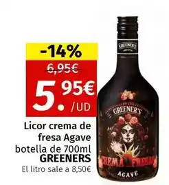 Maskom Supermercados Greenery - licor crema de fresa oferta