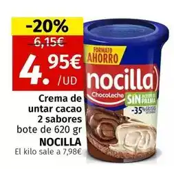 Maskom Supermercados Nocilla - crema de untar cacao 2 sabores oferta