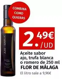 Maskom Supermercados Flor - aceite sabor ajo trufa blanca o romero de 250 ml oferta
