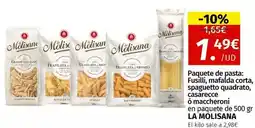 Maskom Supermercados La molisana - paquete de pasta fusilli, mafatad corta, spaguetto quadrato, o maccheroni en paquete oferta