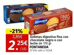 Maskom Supermercados Fontaneda - galletas digestiva fina con chocolate negro o con leche oferta