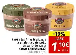 Maskom Supermercados Casa tarradellas - pate a las finas hierbas oferta